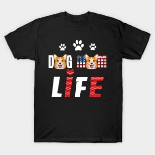 Corgi Mom Life Patriotic America 4Th Of July T-Shirt